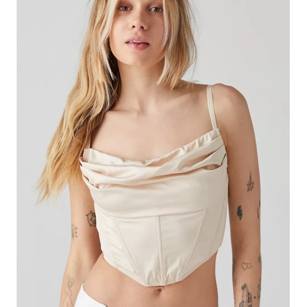 Satin corset crop top